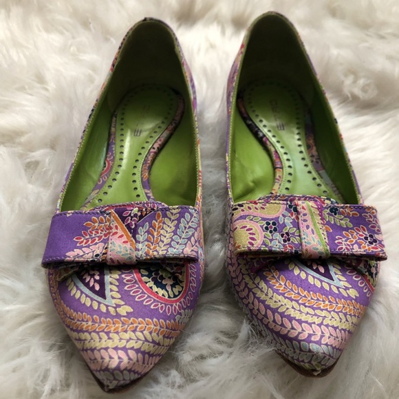 Etro Tessuto Stampato lilac paisley flats - Picture 2 of 8